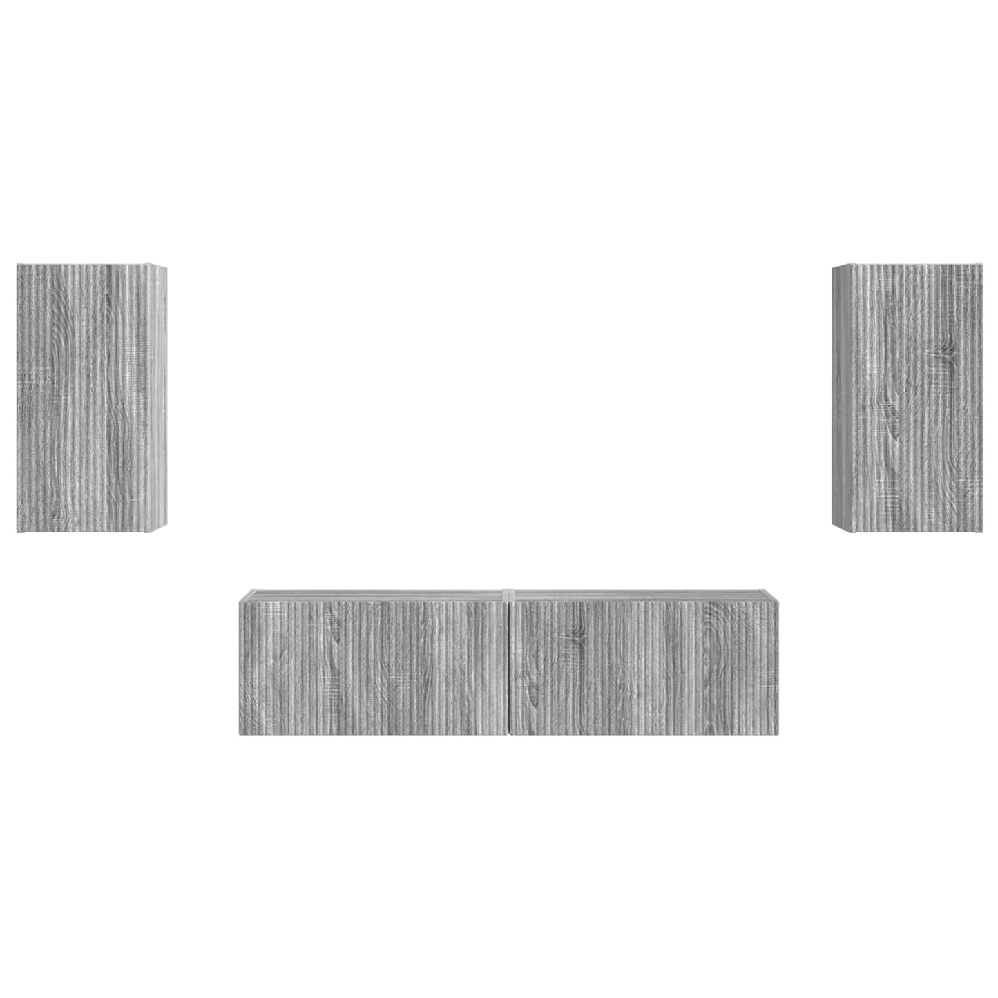 TV-bänkset 4 pcs Grå Sonoma Konstruerat trä