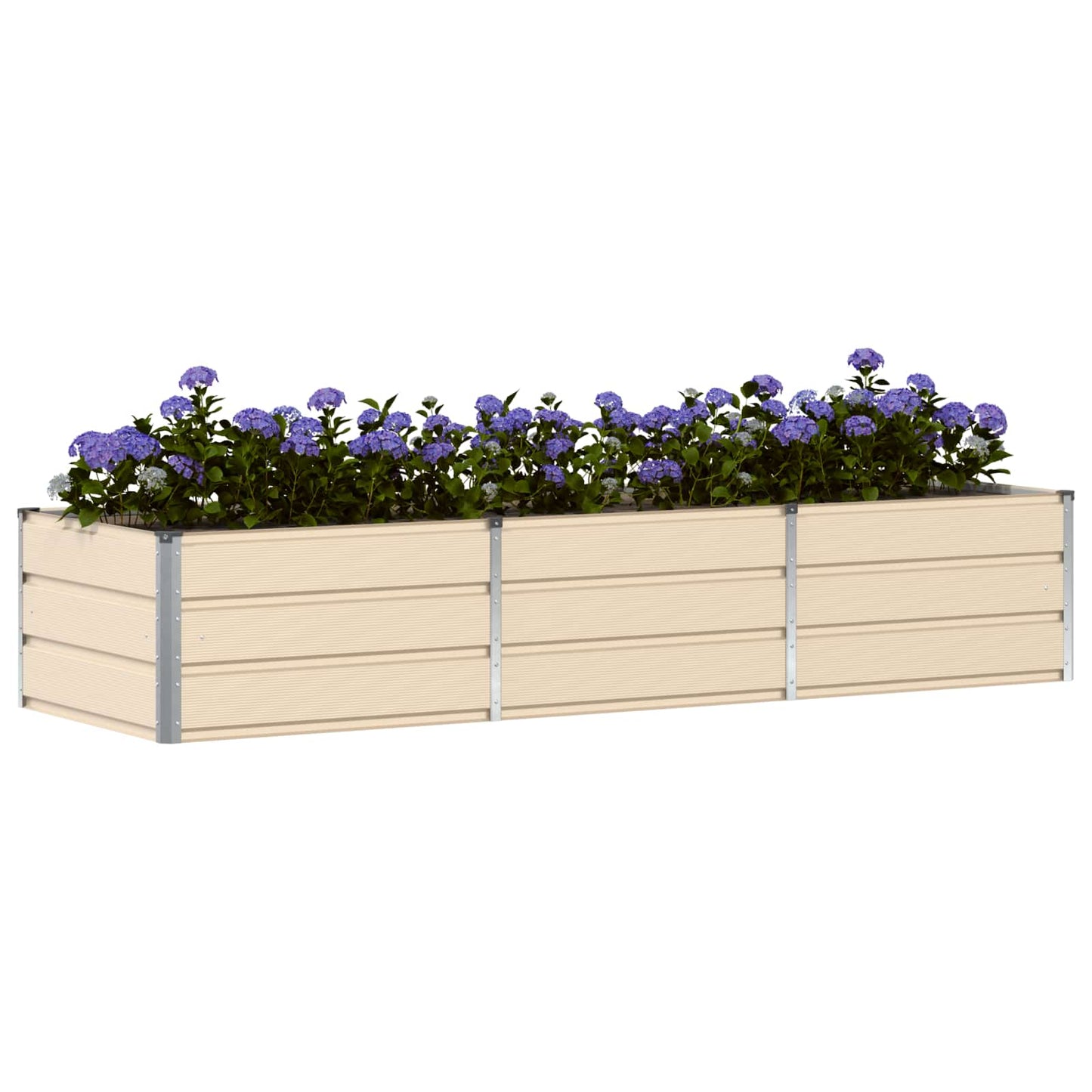 Planteringskärl Elfenben 240 x 80 x 45 cm Stål