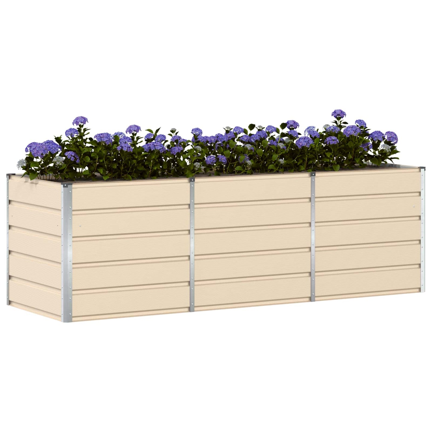 Planteringskärl Elfenben 240 x 80 x 75 cm Stål