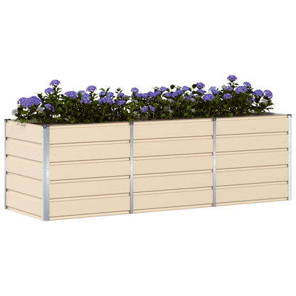 Planteringskärl Elfenben 240 x 80 x 75 cm Stål