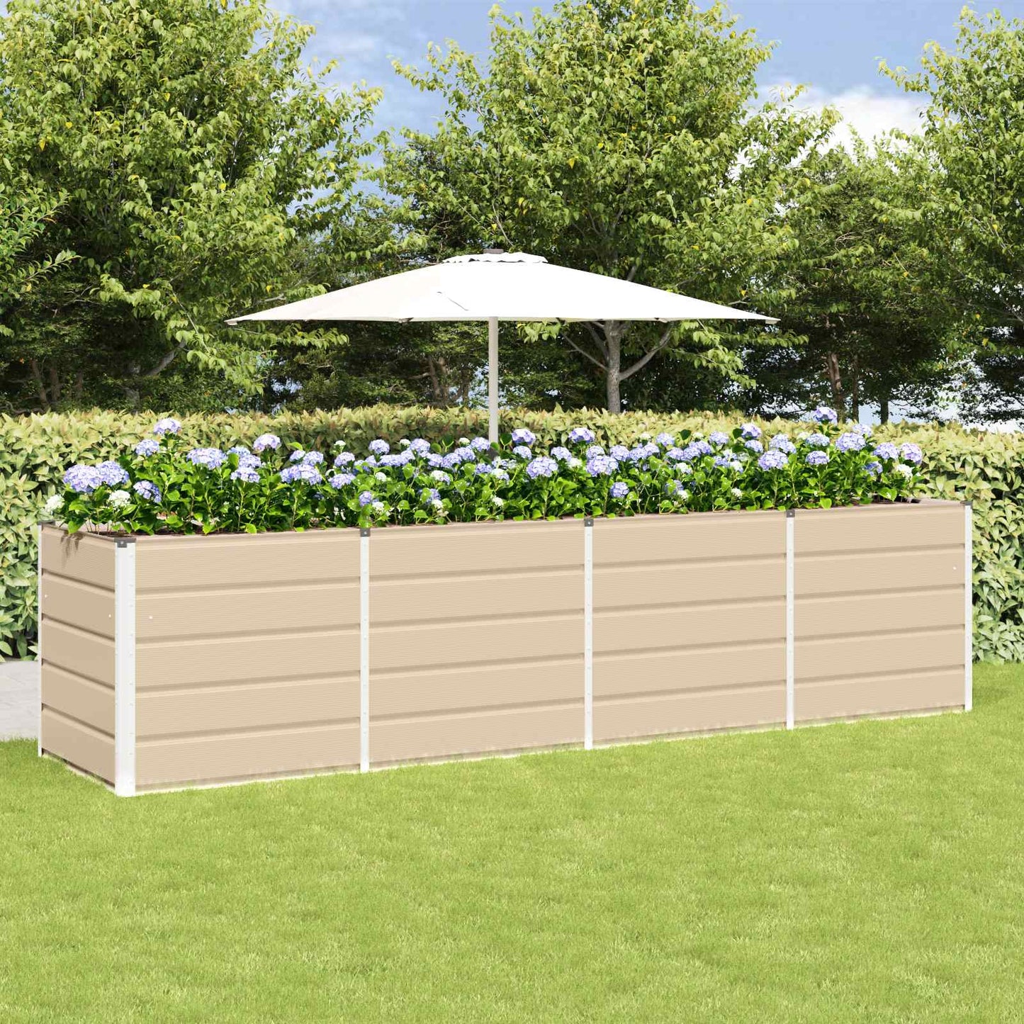 Planteringskärl Elfenben 320 x 80 x 75 cm Stål