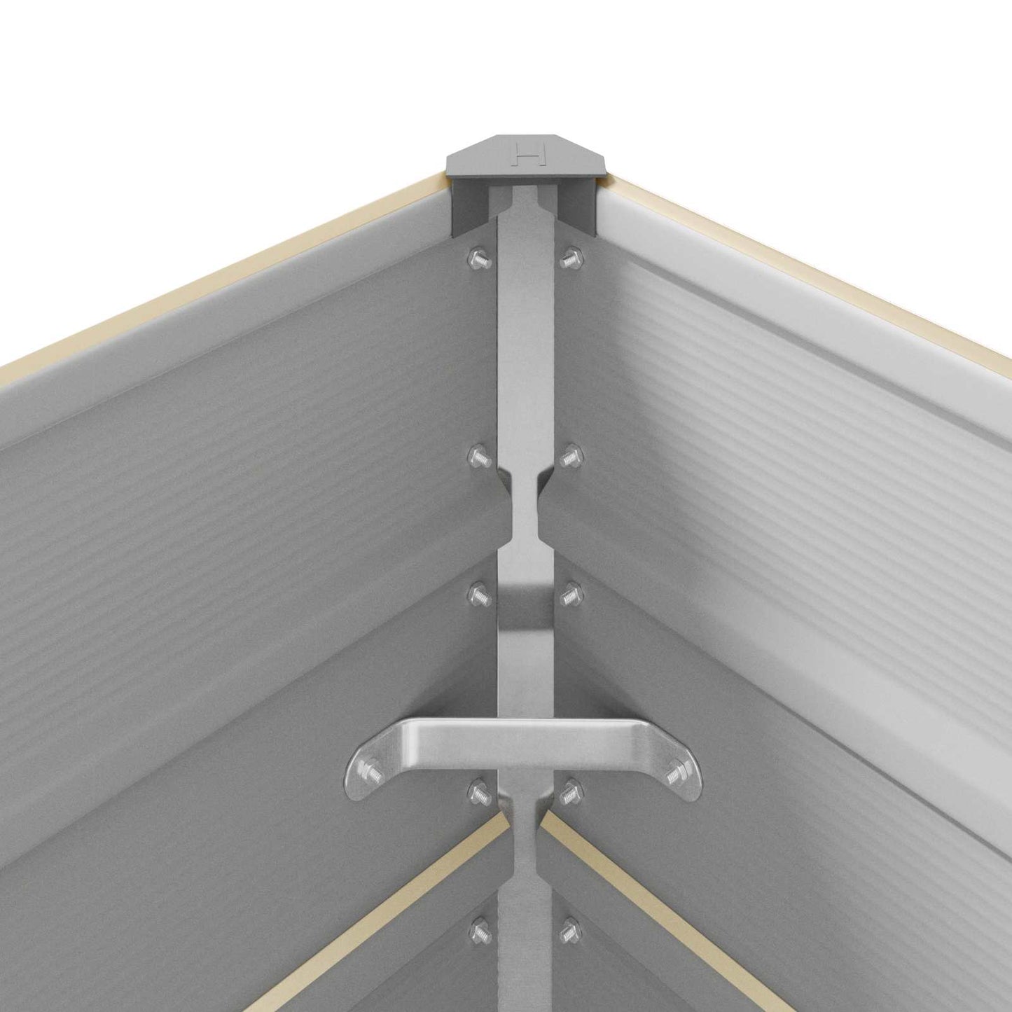 Planteringskärl Elfenben 195 x 100 x 45 cm Galvaniserat Stål