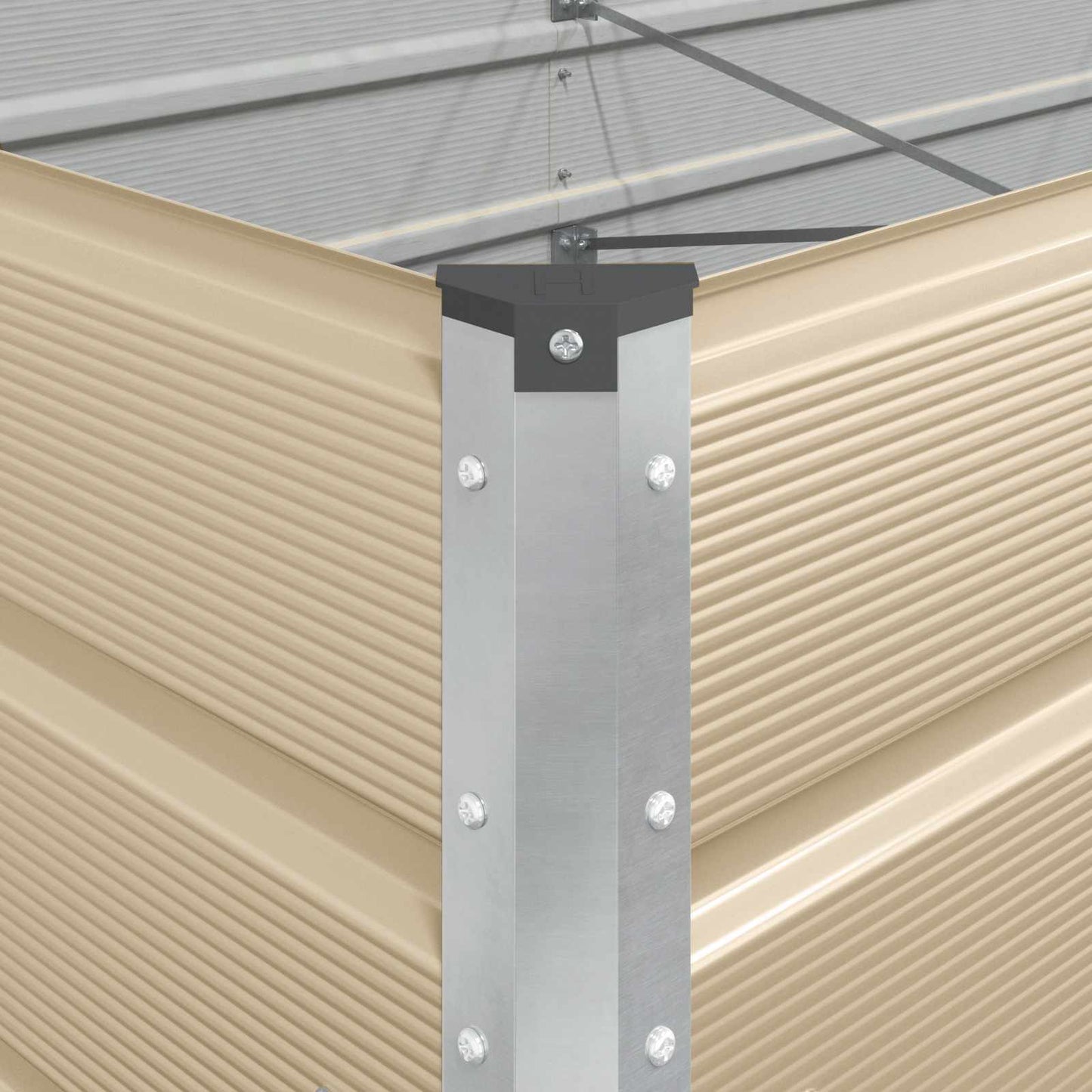 Planteringskärl Elfenben 195 x 100 x 45 cm Galvaniserat Stål