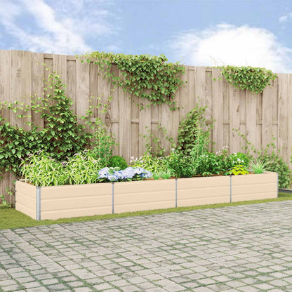 Planteringskärl Elfenben 385 x 100 x 45 cm Galvaniserat Stål