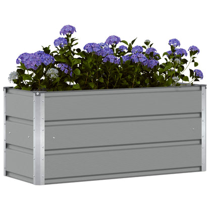 Planteringskärl Ljusgrå 100 x 40 x 45 cm Stål