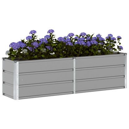 Planteringskärl Ljusgrå 160 x 40 x 45 cm Stål