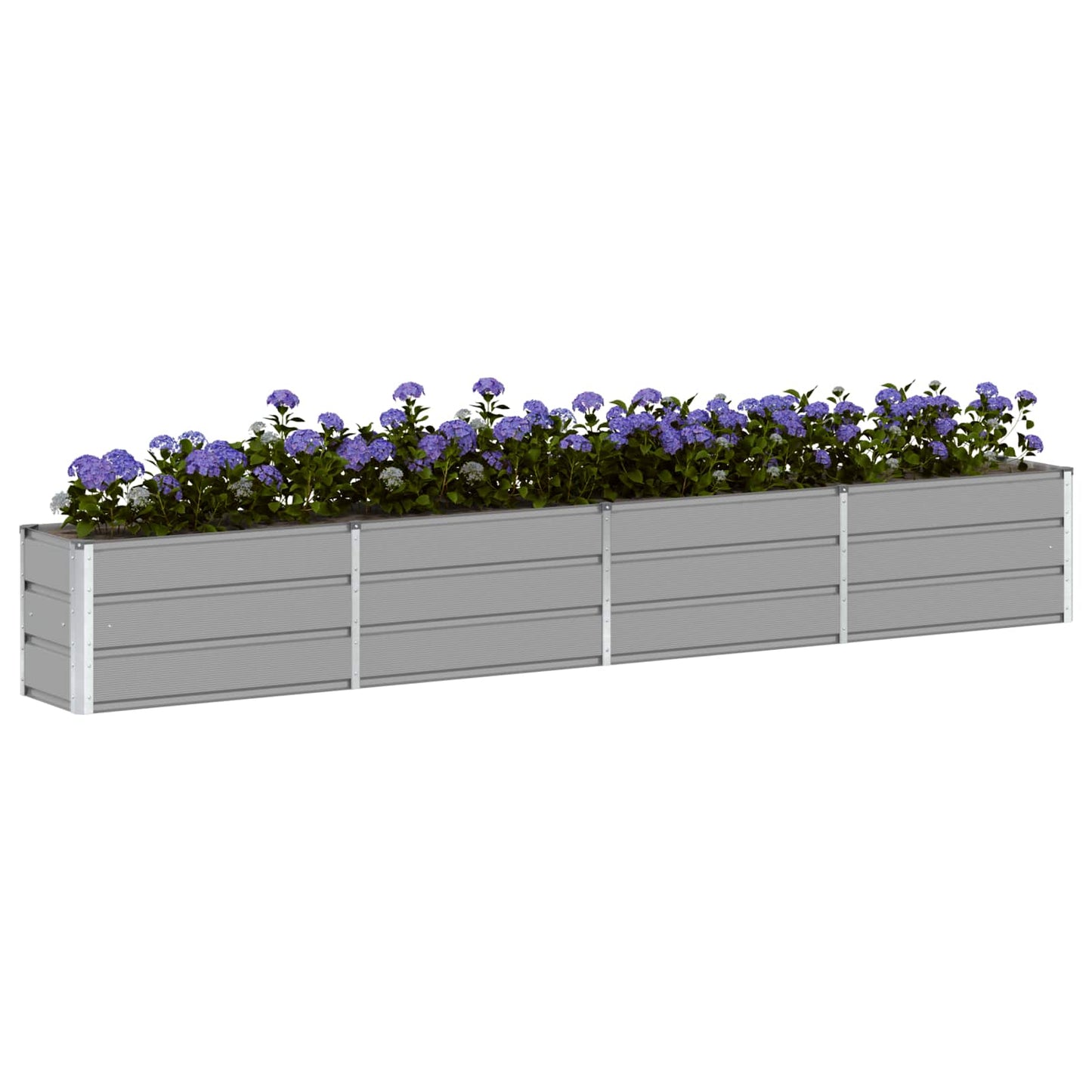 Planteringskärl Ljusgrå 320 x 40 x 45 cm Stål