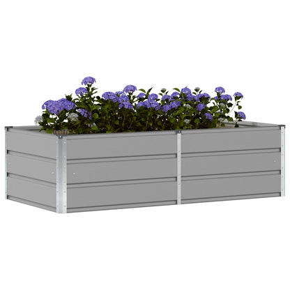 Planteringskärl Ljusgrå 160 x 80 x 45 cm Stål