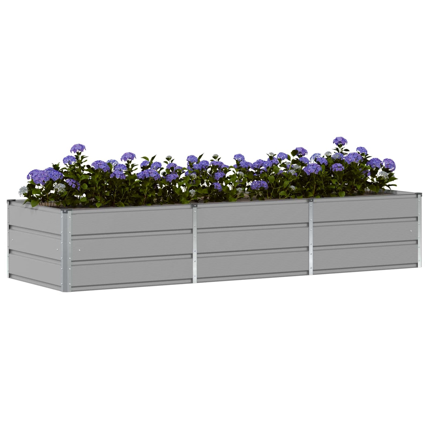 Planteringskärl Ljusgrå 240 x 80 x 45 cm Stål
