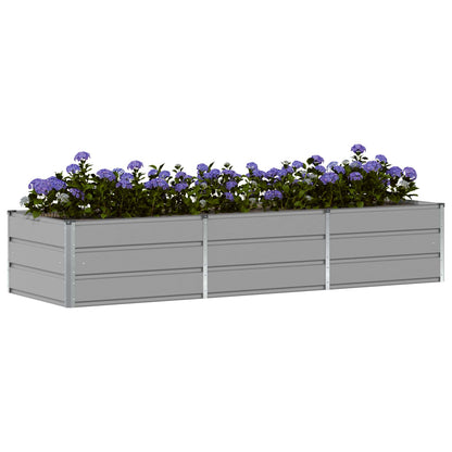 Planteringskärl Ljusgrå 240 x 80 x 45 cm Stål
