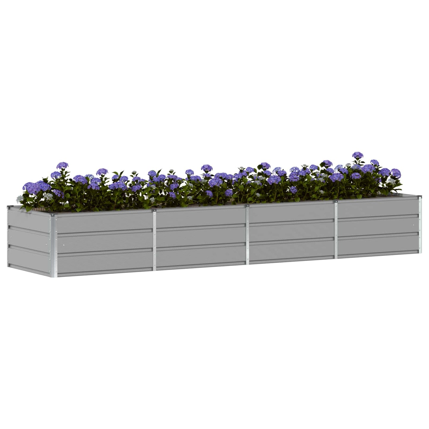 Planteringskärl Ljusgrå 320 x 80 x 45 cm Stål