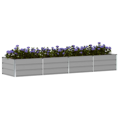 Planteringskärl Ljusgrå 320 x 80 x 45 cm Stål