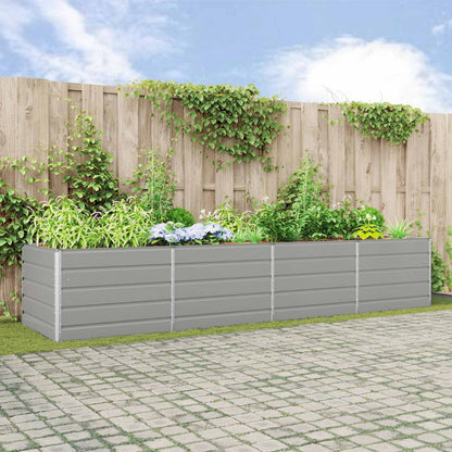 Planteringskärl Ljusgrå 385 x 100 x 75 cm Galvaniserat Stål