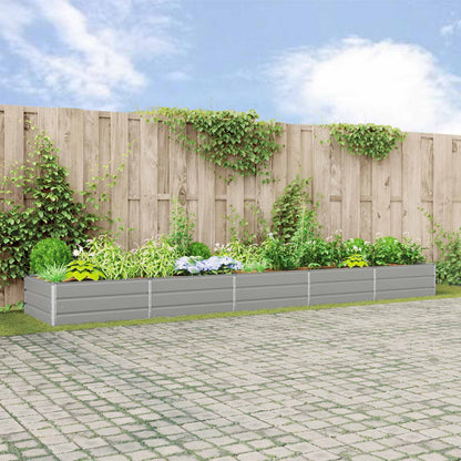 Planteringskärl Ljusgrå 480 x 100 x 45 cm Galvaniserat Stål