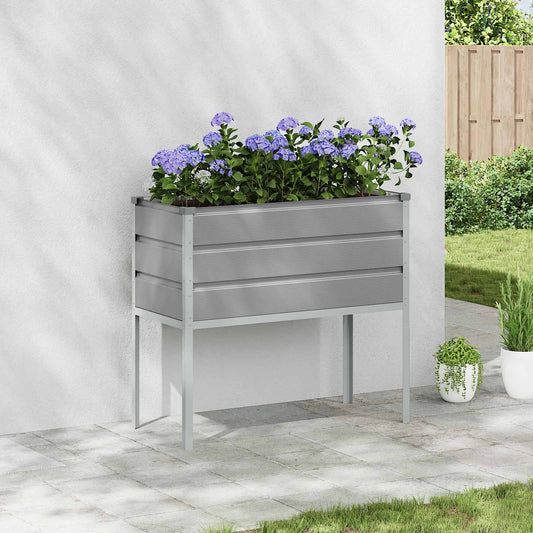 Planteringskärl Ljusgrå 100 x 45 x 90 cm Galvaniserat Stål