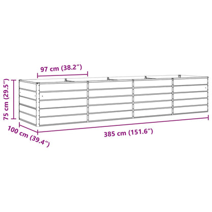 Planteringskärl Antracit 195 x 100 x 45 cm Galvaniserat Stål
