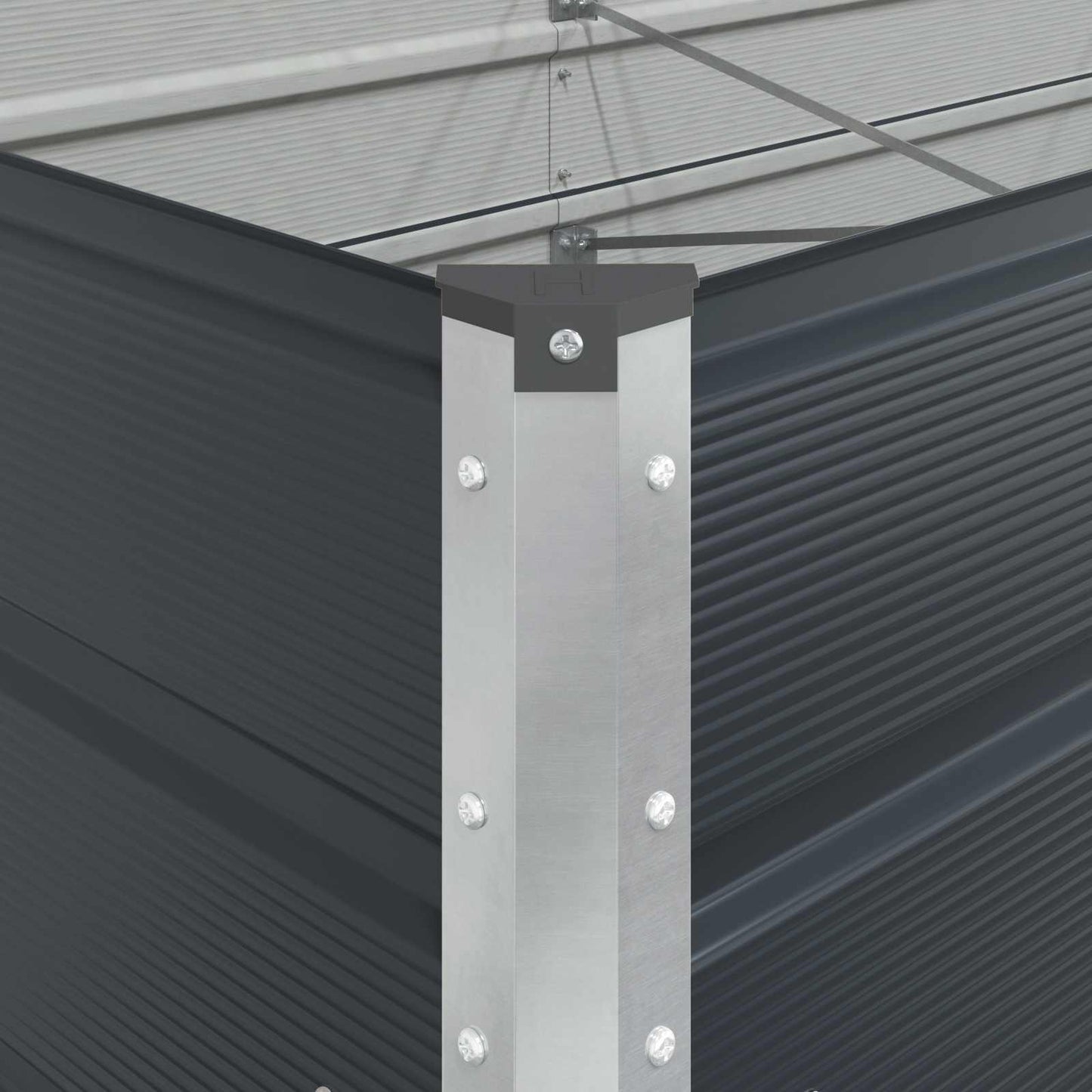 Planteringskärl Antracit 195 x 100 x 45 cm Galvaniserat Stål