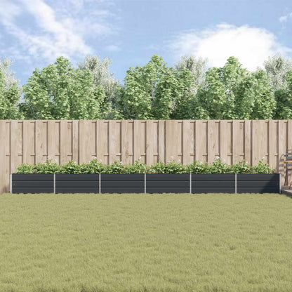 Planteringskärl Antracit 195 x 100 x 45 cm Galvaniserat Stål