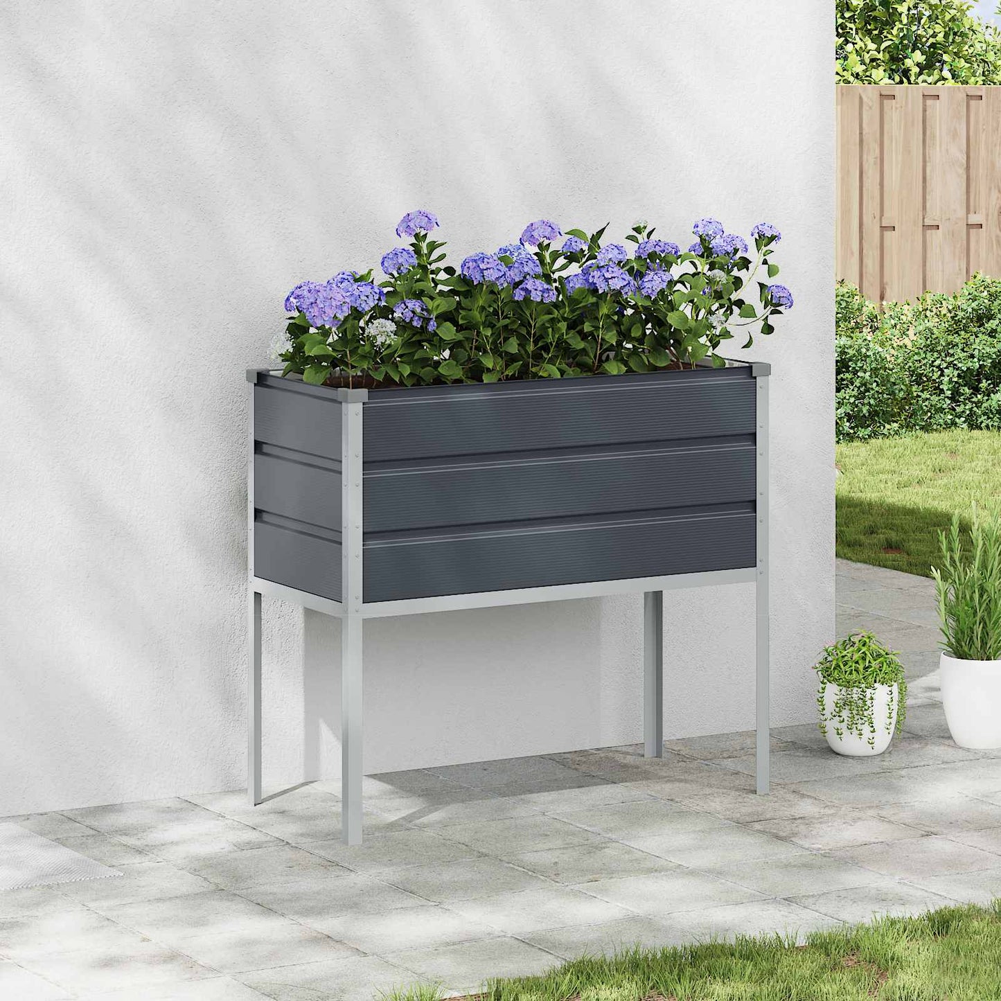 Planteringskärl Antracit 100 x 45 x 90 cm Galvaniserat Stål