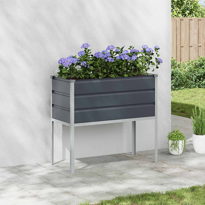 Planteringskärl Antracit 100 x 45 x 90 cm Galvaniserat Stål