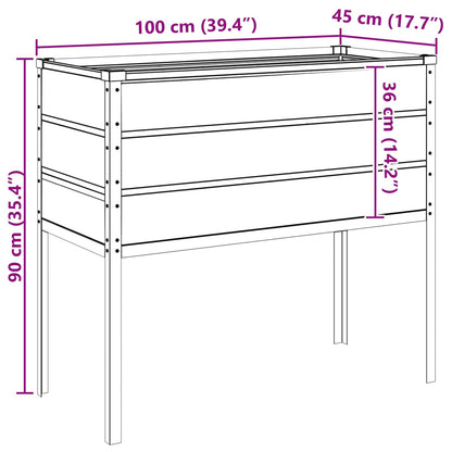 Planteringskärl Antracit 100 x 45 x 90 cm Galvaniserat Stål