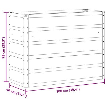 Planteringskärl Grön 100 x 40 x 75 cm Stål