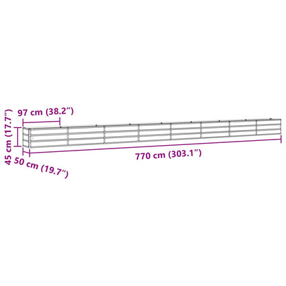 Planteringskärl Pastellgrön 480 x 50 x 45 cm Galvaniserat Stål