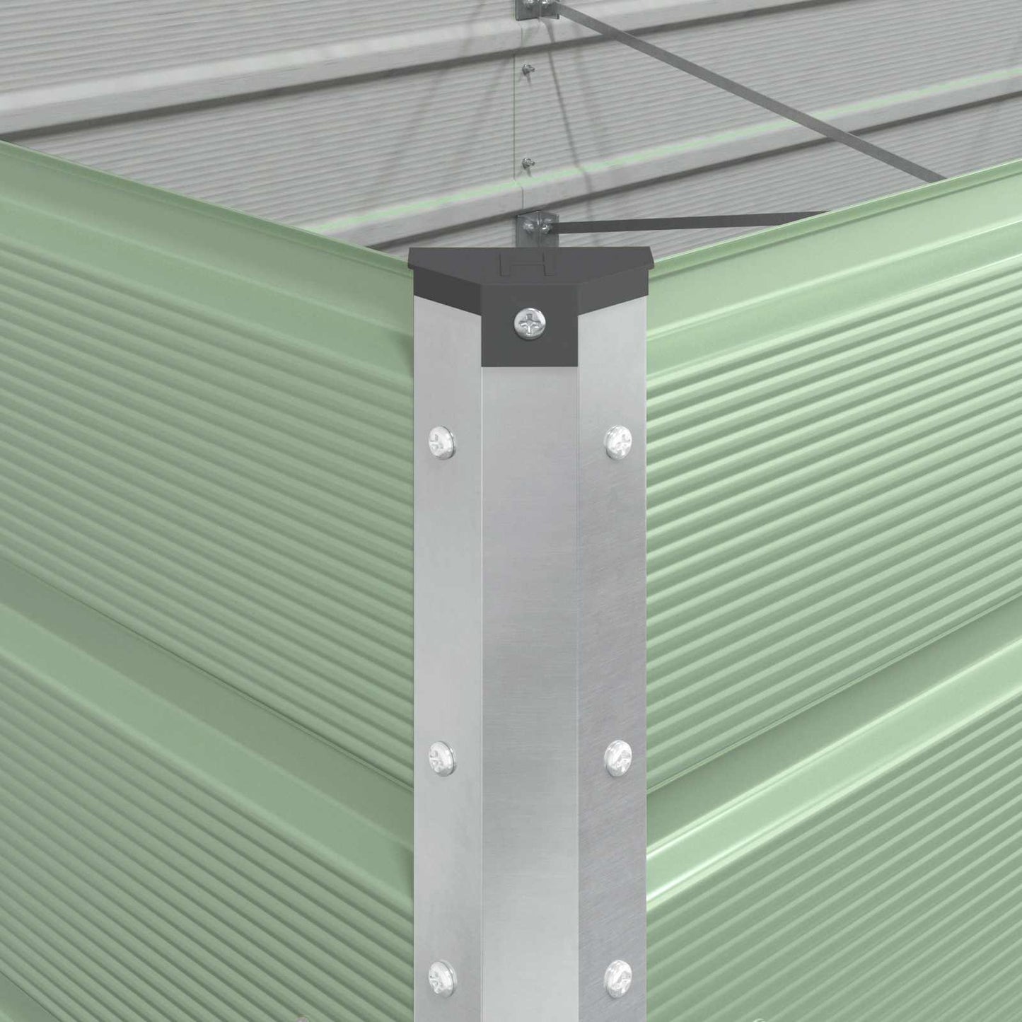 Planteringskärl Pastellgrön 195 x 100 x 45 cm Galvaniserat Stål