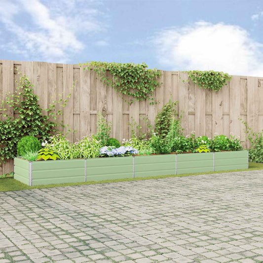 Planteringskärl Pastellgrön 195 x 100 x 45 cm Galvaniserat Stål