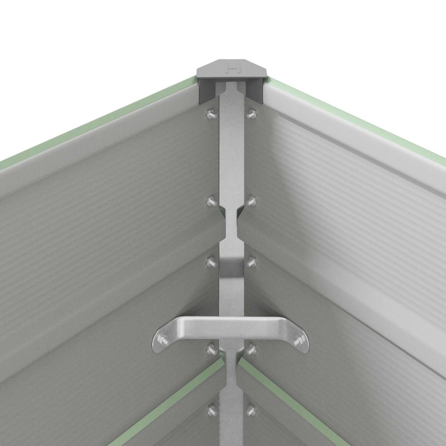 Planteringskärl Pastellgrön 195 x 100 x 45 cm Galvaniserat Stål