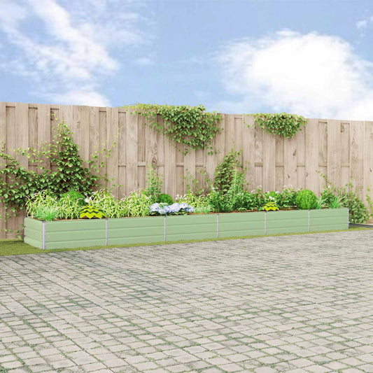 Planteringskärl Pastellgrön 195 x 100 x 45 cm Galvaniserat Stål