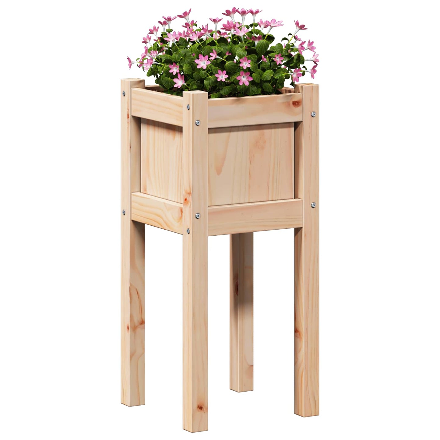 Trädgårdsplanterare Natur 31 x 31 x 70 cm Massiv furu