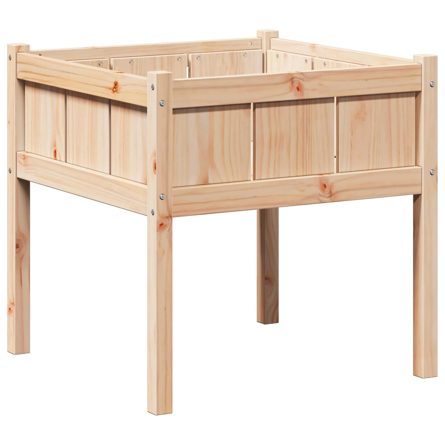 Trädgårdsplanterare Natur 70 x 70 x 70 cm Massiv furu