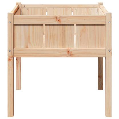 Trädgårdsplanterare Natur 70 x 70 x 70 cm Massiv furu