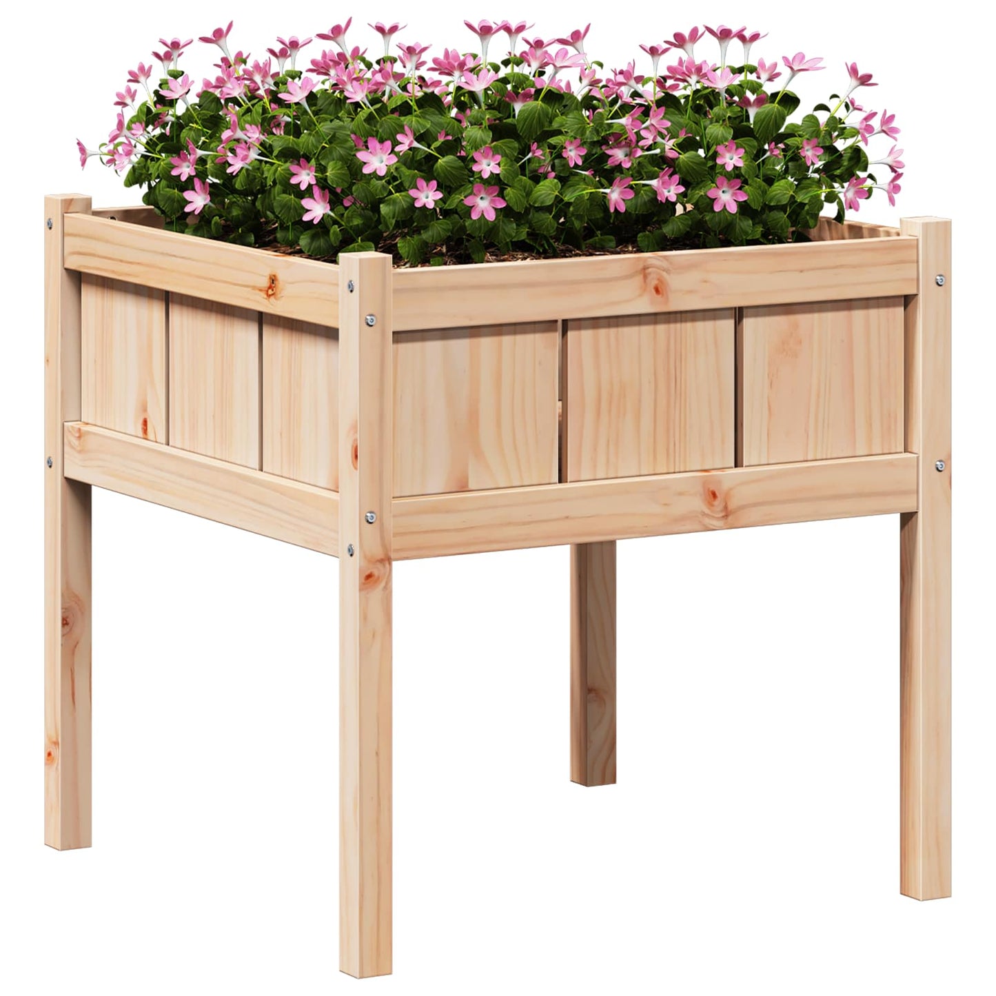 Trädgårdsplanterare Natur 70 x 70 x 70 cm Massiv furu