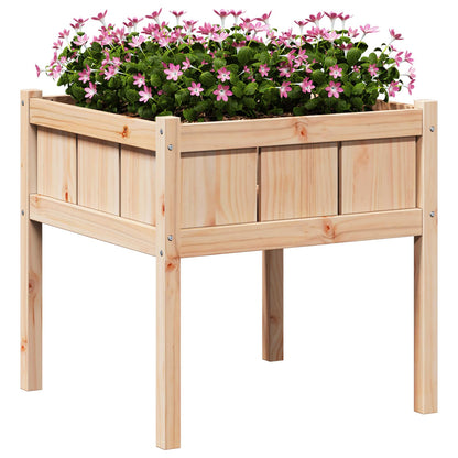 Trädgårdsplanterare Natur 70 x 70 x 70 cm Massiv furu