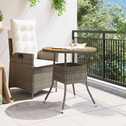 Middagsbord Grå och Akacia 70 x 70 x 73 cm Massivt Akaciaträ