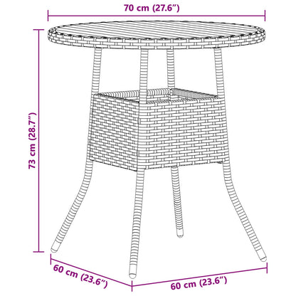 Middagsbord Grå och Akacia 70 x 70 x 73 cm Massivt Akaciaträ