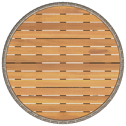 Middagsbord Grå och Akacia 70 x 70 x 73 cm Massivt Akaciaträ