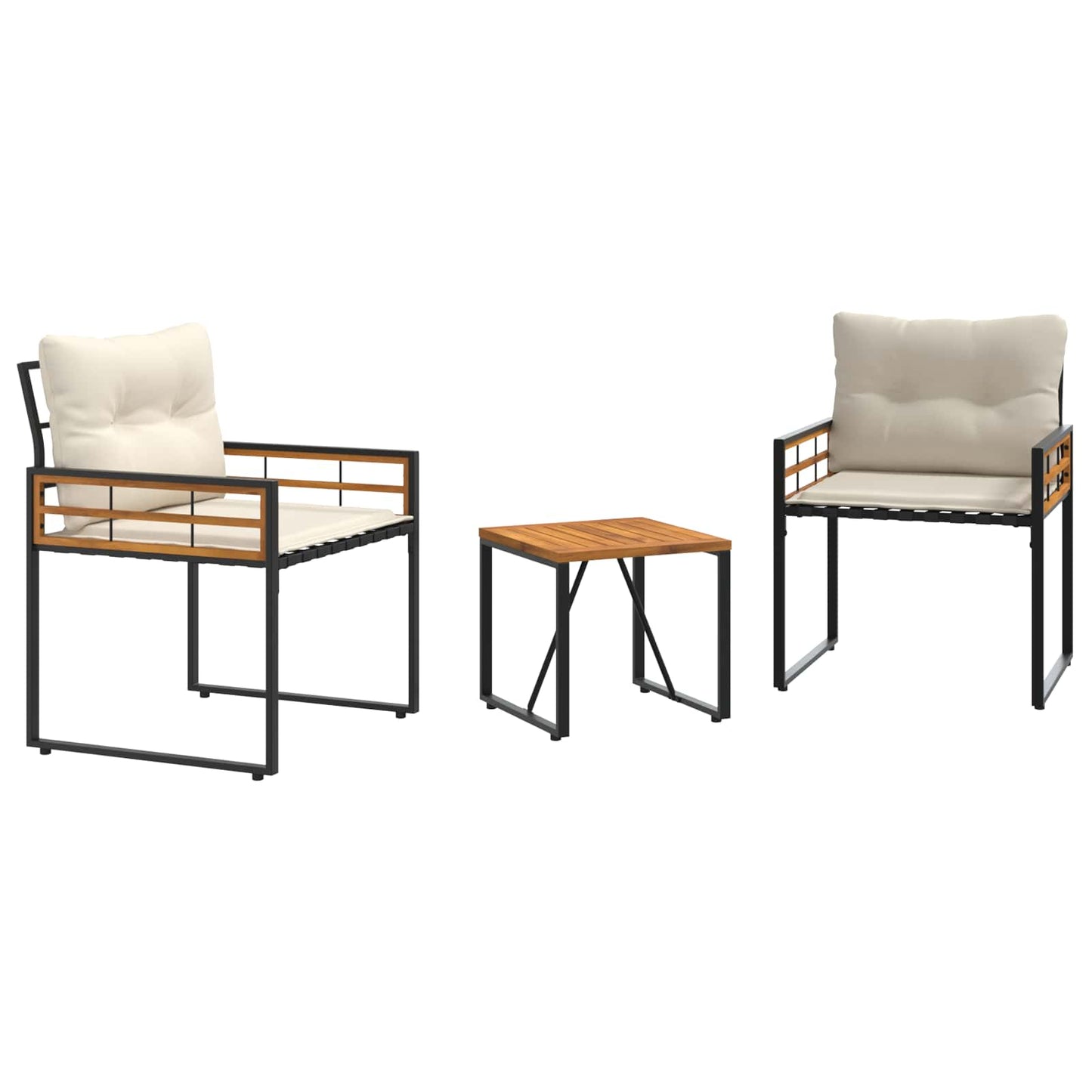 Utemöbelset med kudde 3 pcs Kräm