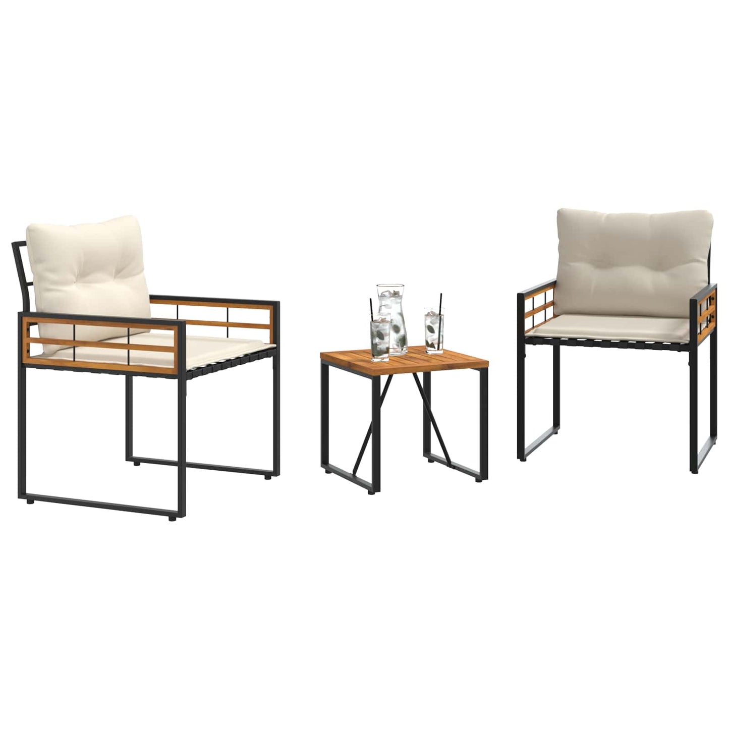 Utemöbelset med kudde 3 pcs Kräm