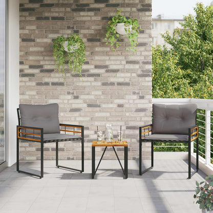 Utemöbelset med kudde 3 pcs Ljusgrå