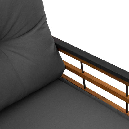 Trälagerssoffa med kudde Enfärgad Dim grå 114 x 55 x 77 cm