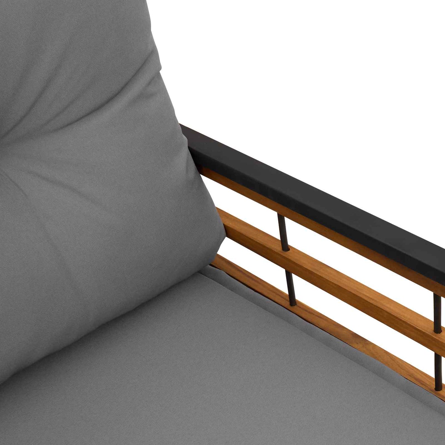 Trälagerssoffa med kudde Enfärgad Ljusgrå 114 x 55 x 77 cm