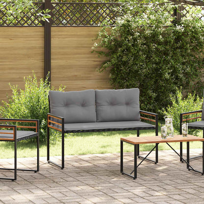 Trälagerssoffa med kudde Enfärgad Ljusgrå 114 x 55 x 77 cm