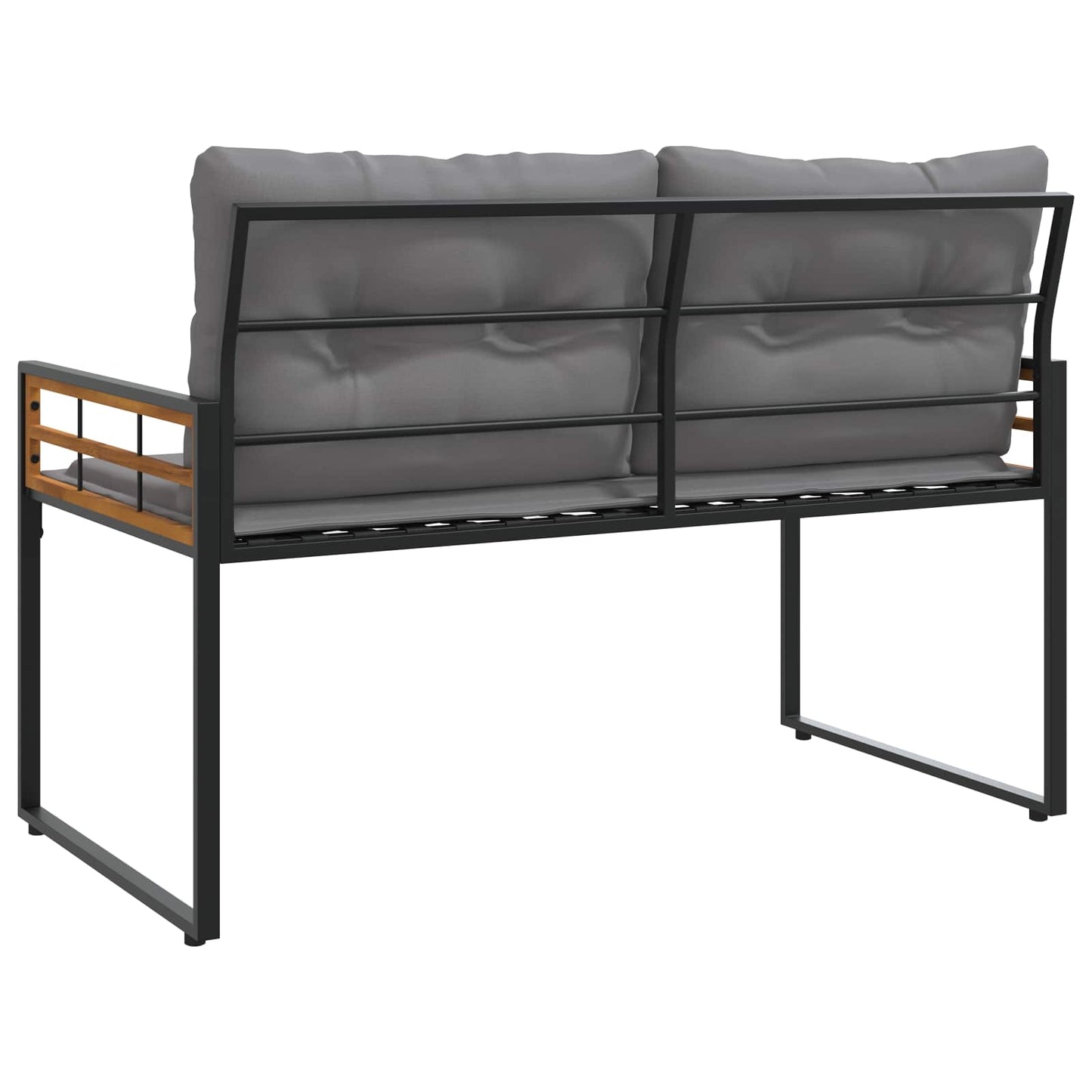 Trälagerssoffa med kudde Enfärgad Ljusgrå 114 x 55 x 77 cm