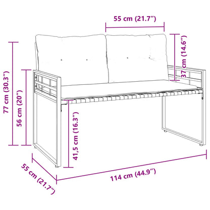 Trälagerssoffa med kudde Enfärgad Ljusgrå 114 x 55 x 77 cm