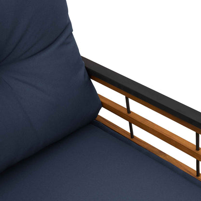 Trälagerssoffa med kudde Enfärgad Marinblå 114 x 55 x 77 cm