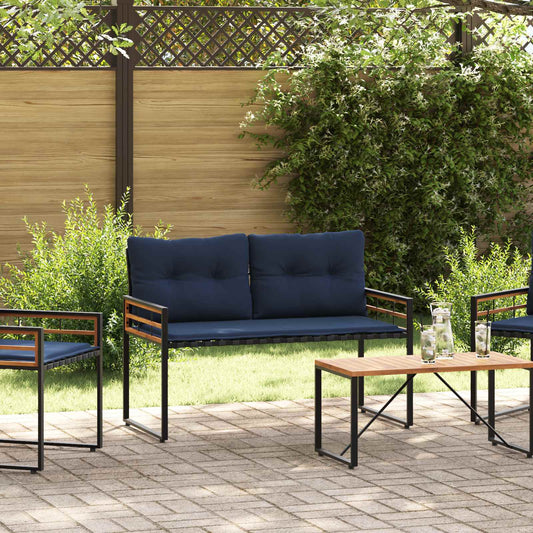 Trälagerssoffa med kudde Enfärgad Marinblå 114 x 55 x 77 cm