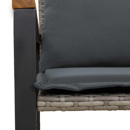 bänk med kudde Grå och mörkgrå 115 x 65 x 72 cm Rotting